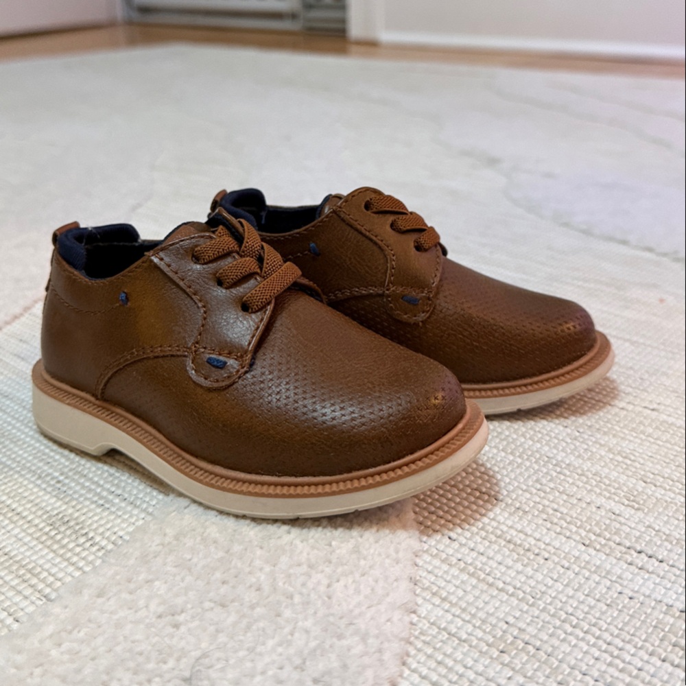 Toddler Brown Leather Shoes Size 6
